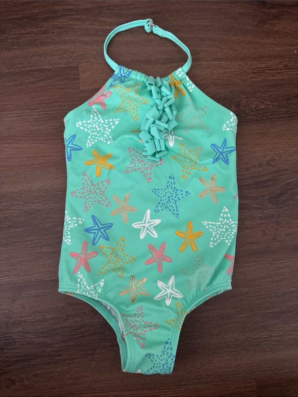 Lands End Kids' Gren Starfish Halter One-Piece Swimsuit